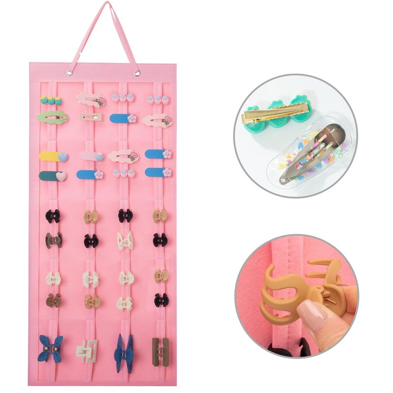 SMUK Hanging Hair Claw Clip Holder Organizer for Women Girls, Large Claw Clip Storage for Wall, Door, Pink Hair Accessories Organizer Display - Image 4